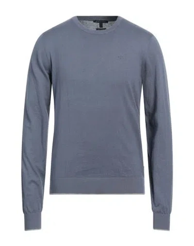 Armani Exchange Man Sweater Slate Blue Size Xs Cotton, Cashmere, Polyamide, Elastane