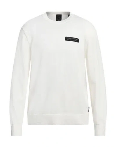 Armani Exchange Man Sweater White Size L Cotton