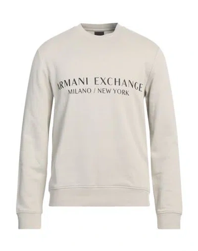 Armani Exchange Man Sweatshirt Beige Size L Cotton, Elastane