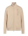 Armani Exchange Man Sweatshirt Beige Size L Cotton, Elastane