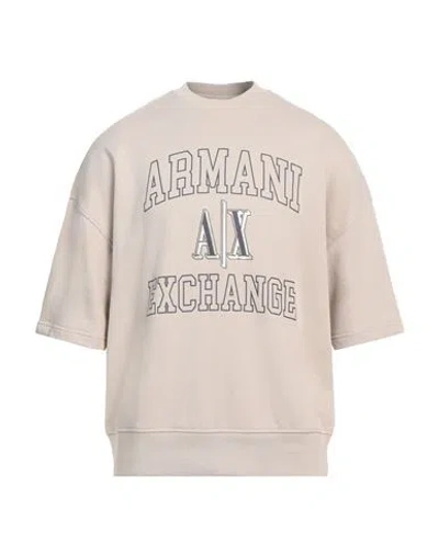 Armani Exchange Man Sweatshirt Beige Size S Cotton, Polyester, Elastane