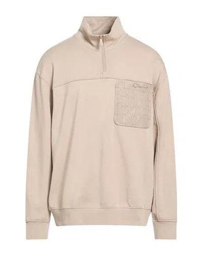 Armani Exchange Man Sweatshirt Beige Size Xl Cotton In Neutral
