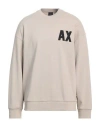 Armani Exchange Man Sweatshirt Beige Size Xl Cotton, Elastane