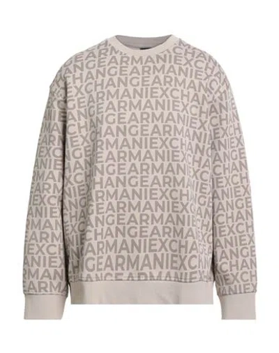 Armani Exchange Man Sweatshirt Beige Size Xxl Cotton In Brown