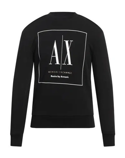 Armani Exchange Man Sweatshirt Black Size L Cotton, Elastane