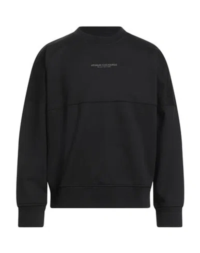Armani Exchange Man Sweatshirt Black Size L Cotton, Elastane
