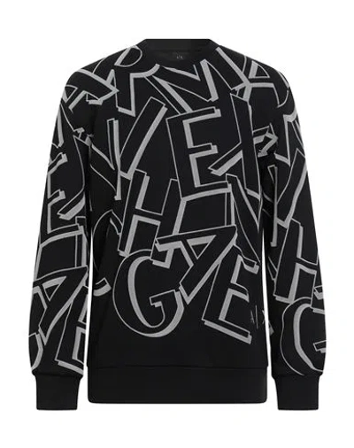 Armani Exchange Man Sweatshirt Black Size L Cotton, Elastane