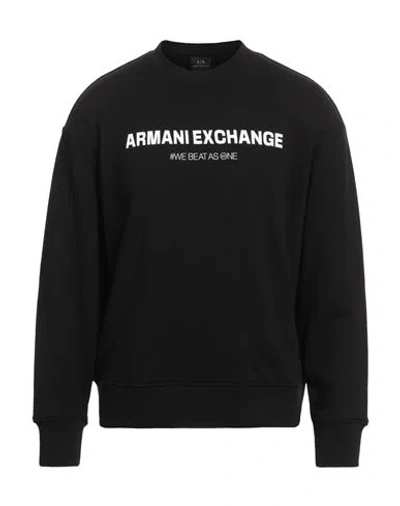 Armani Exchange Man Sweatshirt Black Size L Cotton, Polyester, Elastane