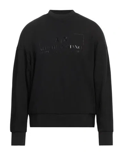 Armani Exchange Man Sweatshirt Black Size L Cotton, Polyester, Elastane