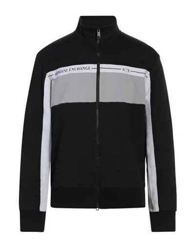 Armani Exchange Man Sweatshirt Black Size L Cotton, Polyester, Elastane