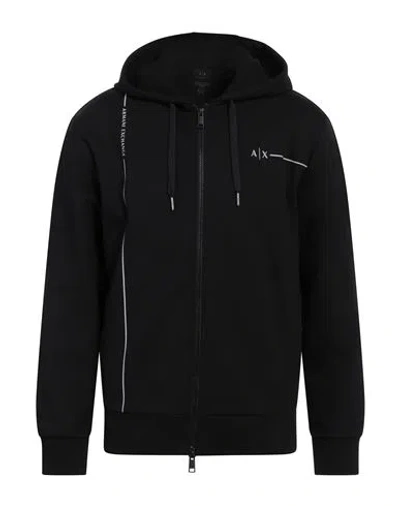 Armani Exchange 男士时髦潮流印花字母连帽外套 In Black