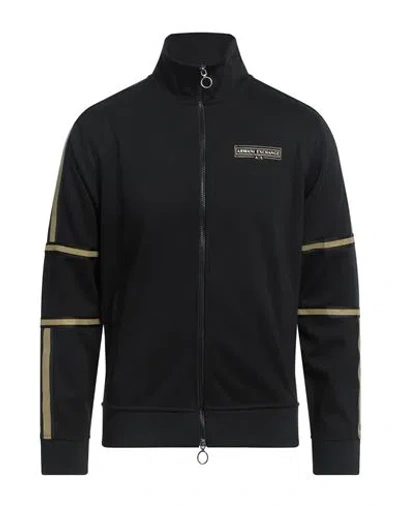 Armani Exchange Man Sweatshirt Black Size L Polyester, Viscose, Elastane