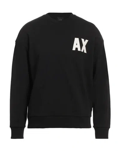 Armani Exchange Man Sweatshirt Black Size L Cotton, Elastane In Black
