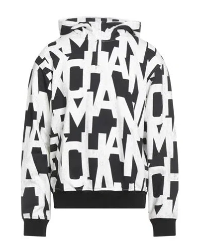 Armani Exchange Man Sweatshirt Black Size M Cotton, Elastane In White
