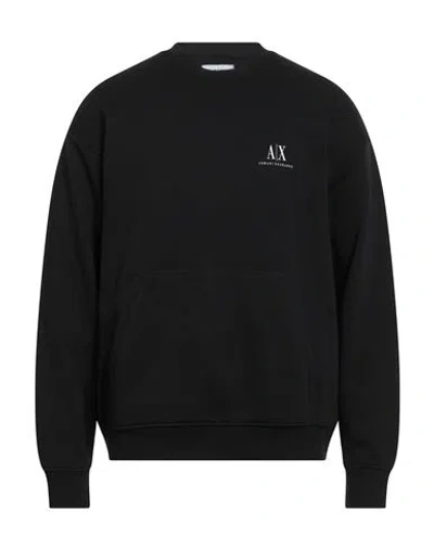 Armani Exchange Man Sweatshirt Black Size M Cotton, Elastane