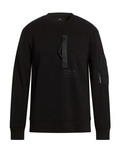 Armani Exchange Man Sweatshirt Black Size M Cotton, Polyester, Elastane
