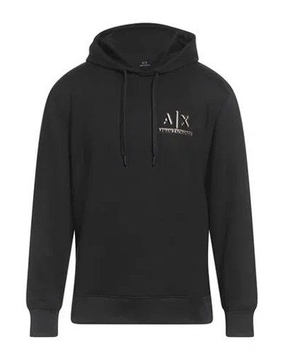 Armani Exchange Man Sweatshirt Black Size Xxl Polyester, Viscose, Elastane