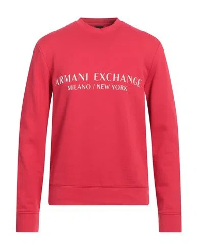 Armani Exchange Man Sweatshirt Brick Size L Cotton, Elastane In Red