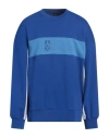 Armani Exchange Man Sweatshirt Bright Blue Size L Cotton, Elastane In Blue
