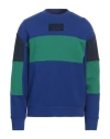 Armani Exchange Logo-patch Stripe Sweatshirt In Blue