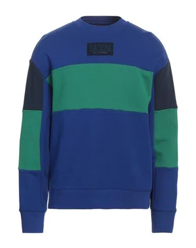 Armani Exchange Logo-patch Stripe Sweatshirt In Blue