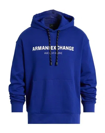 Armani Exchange Man Sweatshirt Bright Blue Size S Cotton, Polyester, Elastane