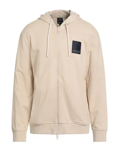 Armani Exchange Man Sweatshirt Cream Size L Cotton, Elastane