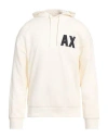 Armani Exchange Man Sweatshirt Cream Size L Cotton, Elastane In White