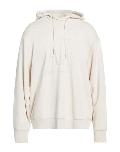 Armani Exchange Man Sweatshirt Cream Size L Cotton In Neutral
