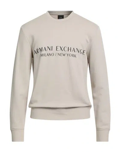 Armani Exchange Man Sweatshirt Cream Size M Cotton, Elastane In Neutral
