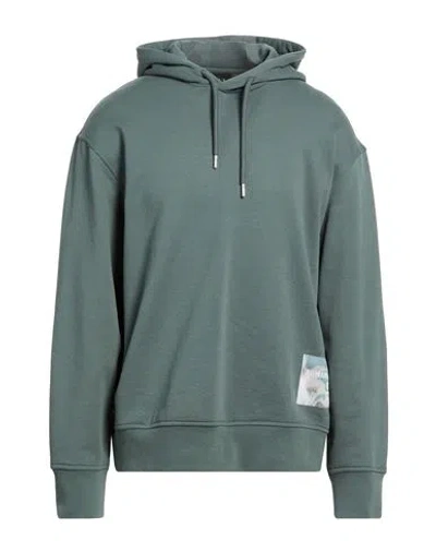 Armani Exchange Man Sweatshirt Dark Green Size L Cotton, Elastane
