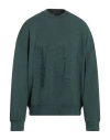 Armani Exchange Man Sweatshirt Dark Green Size L Modal, Polyester, Elastane In Green