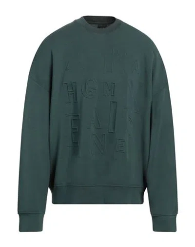 Armani Exchange Man Sweatshirt Dark Green Size L Modal, Polyester, Elastane