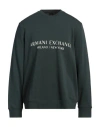Armani Exchange Man Sweatshirt Emerald Green Size S Cotton, Elastane