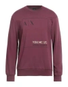 Armani Exchange Man Sweatshirt Garnet Size M Cotton, Elastane In Red