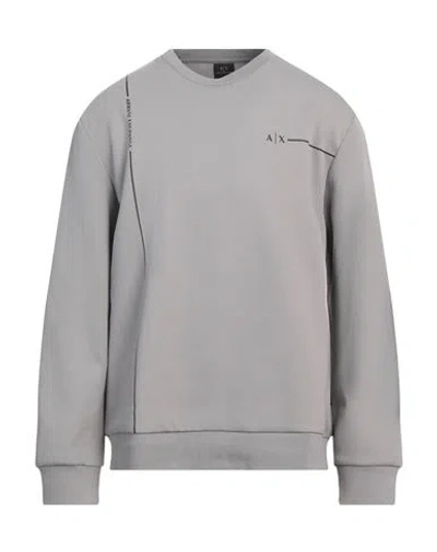 Armani Exchange Man Sweatshirt Grey Size M Cotton, Polyester, Elastane