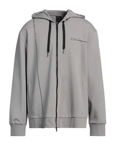 Armani Exchange Man Sweatshirt Grey Size L Cotton, Polyester, Elastane