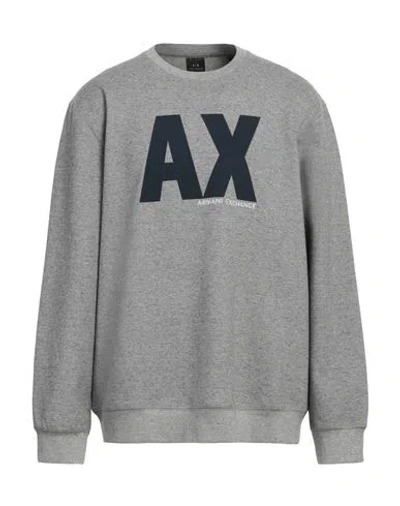Armani Exchange Man Sweatshirt Grey Size M Polyester, Cotton, Elastane