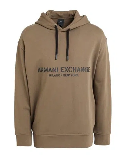 Armani Exchange Man Sweatshirt Khaki Size L Cotton, Elastane In Neutral