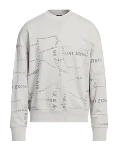 Armani Exchange Man Sweatshirt Light Grey Size L Cotton, Polyester, Elastane