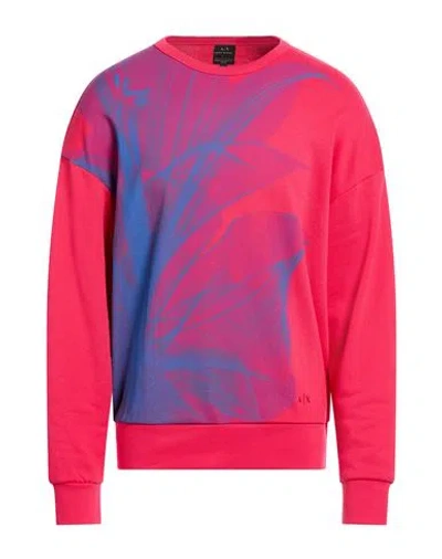 Armani Exchange Man Sweatshirt Magenta Size L Cotton, Polyester In Pink