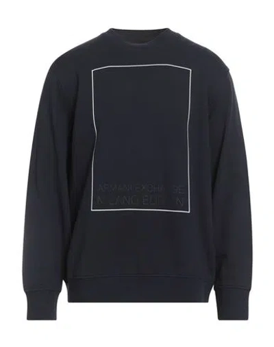 Armani Exchange Man Sweatshirt Midnight Blue Size L Cotton