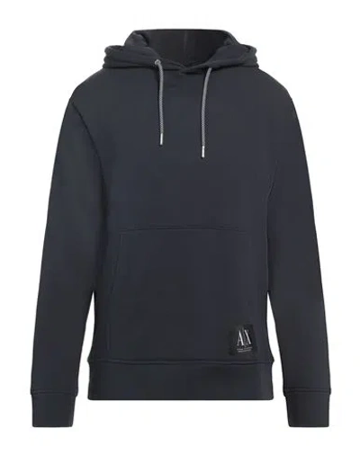 Armani Exchange Man Sweatshirt Midnight Blue Size L Cotton, Elastane
