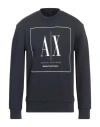 Armani Exchange Man Sweatshirt Midnight Blue Size L Cotton, Elastane