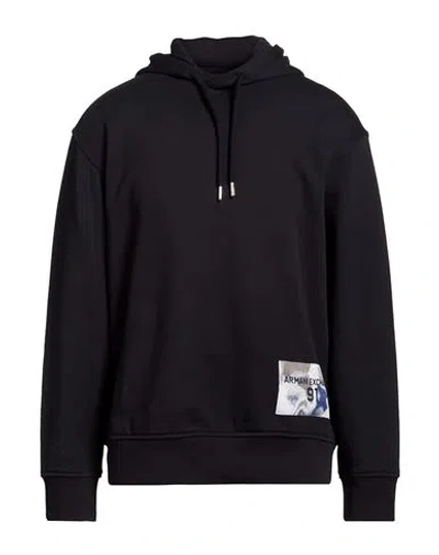 Armani Exchange Man Sweatshirt Midnight Blue Size L Cotton, Elastane