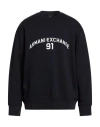 Armani Exchange Man Sweatshirt Midnight Blue Size L Cotton, Elastane