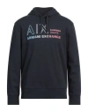 Armani Exchange Man Sweatshirt Midnight Blue Size L Cotton, Elastane