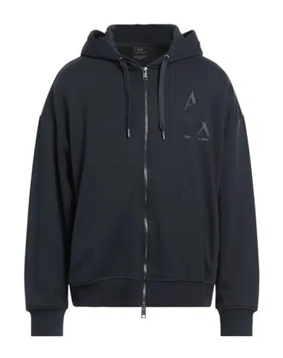 Armani Exchange Man Sweatshirt Midnight Blue Size M Cotton, Elastane