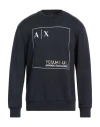 Armani Exchange Man Sweatshirt Midnight Blue Size L Cotton, Elastane