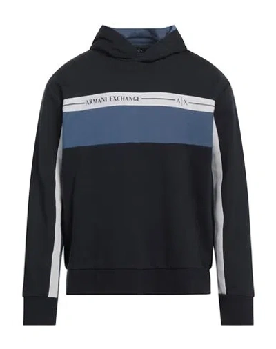 Armani Exchange Man Sweatshirt Midnight Blue Size L Cotton, Polyester, Elastane